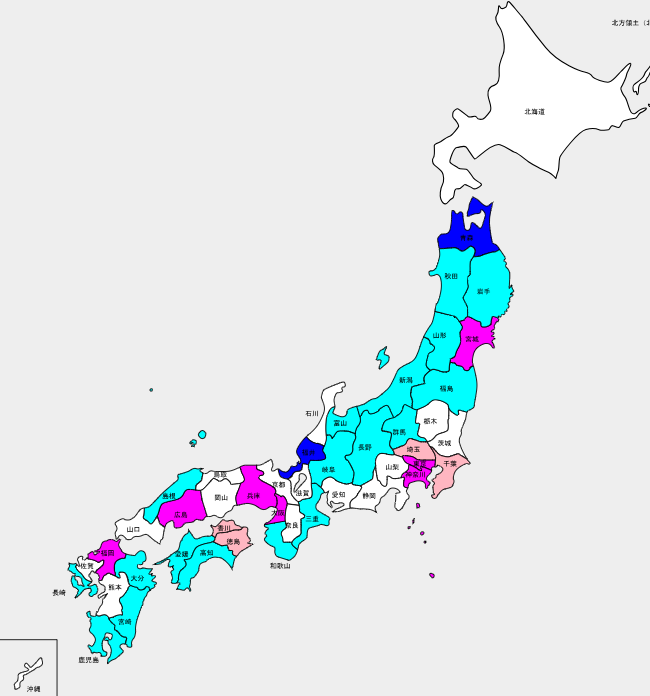 日本全土における現在の薬剤師偏在図