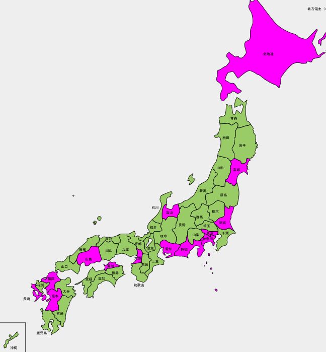 おやとこの拠点がある都道府県