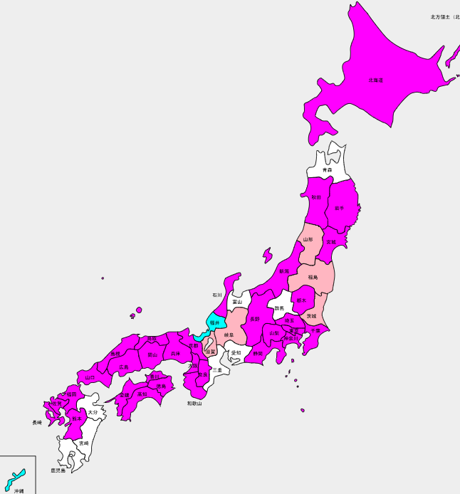 日本全土における2036年の薬剤師偏在図
